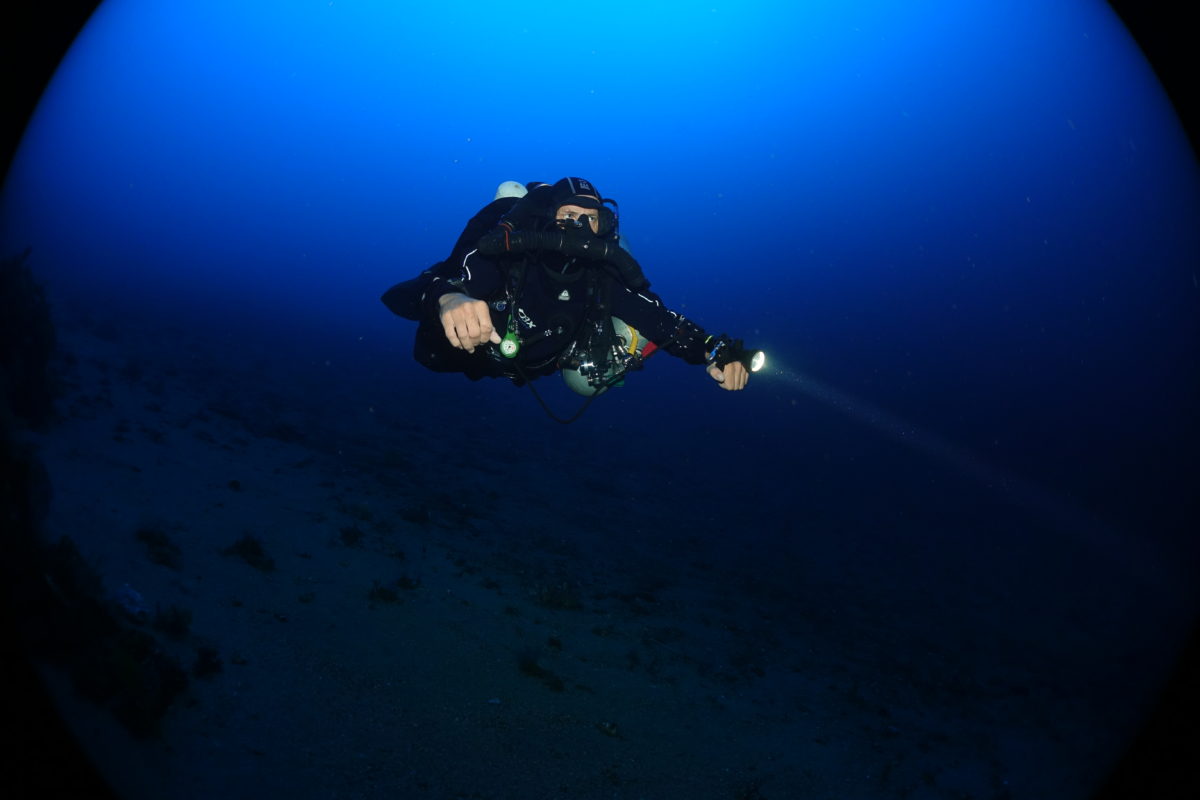 CCR diver facing the camera at 60m 180ft). ccr articles allow divers like these to increase their knowledge of ccr diving to enhance their safety